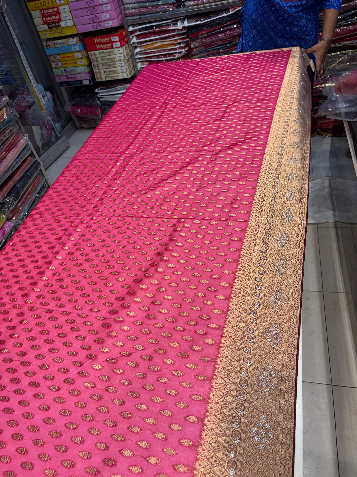 Fabulous dark pink saree