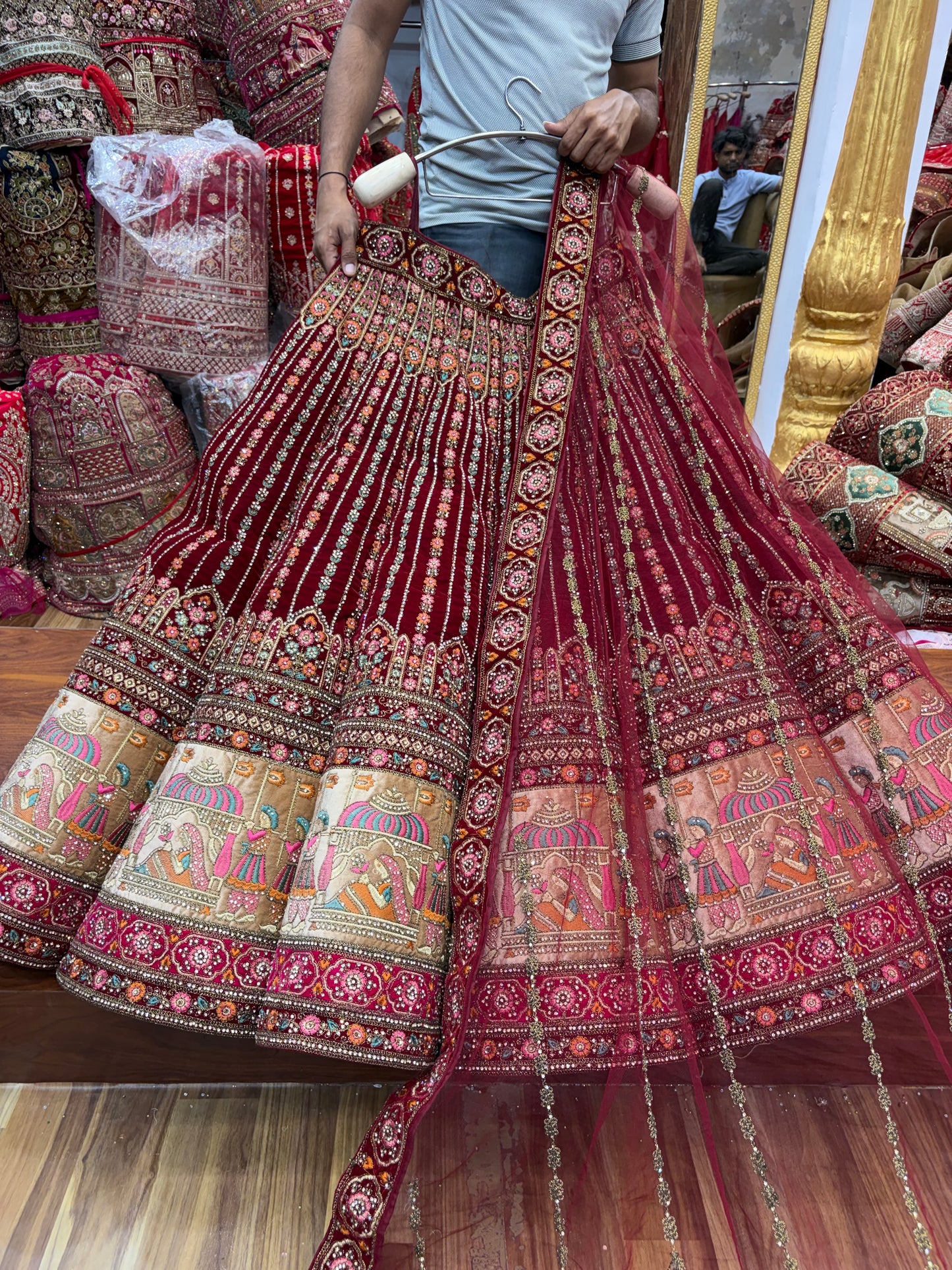 Maroon Ball Bridal Lehenga