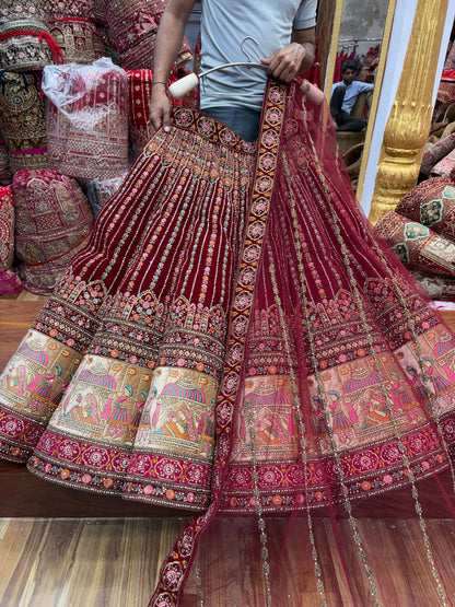 Maroon Ball Bridal Lehenga