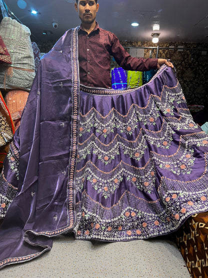 zig Zag Purple Violet Lehenga