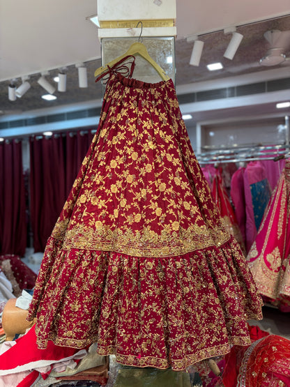 Maroon long peplum Farshi Gaharara Dress Special