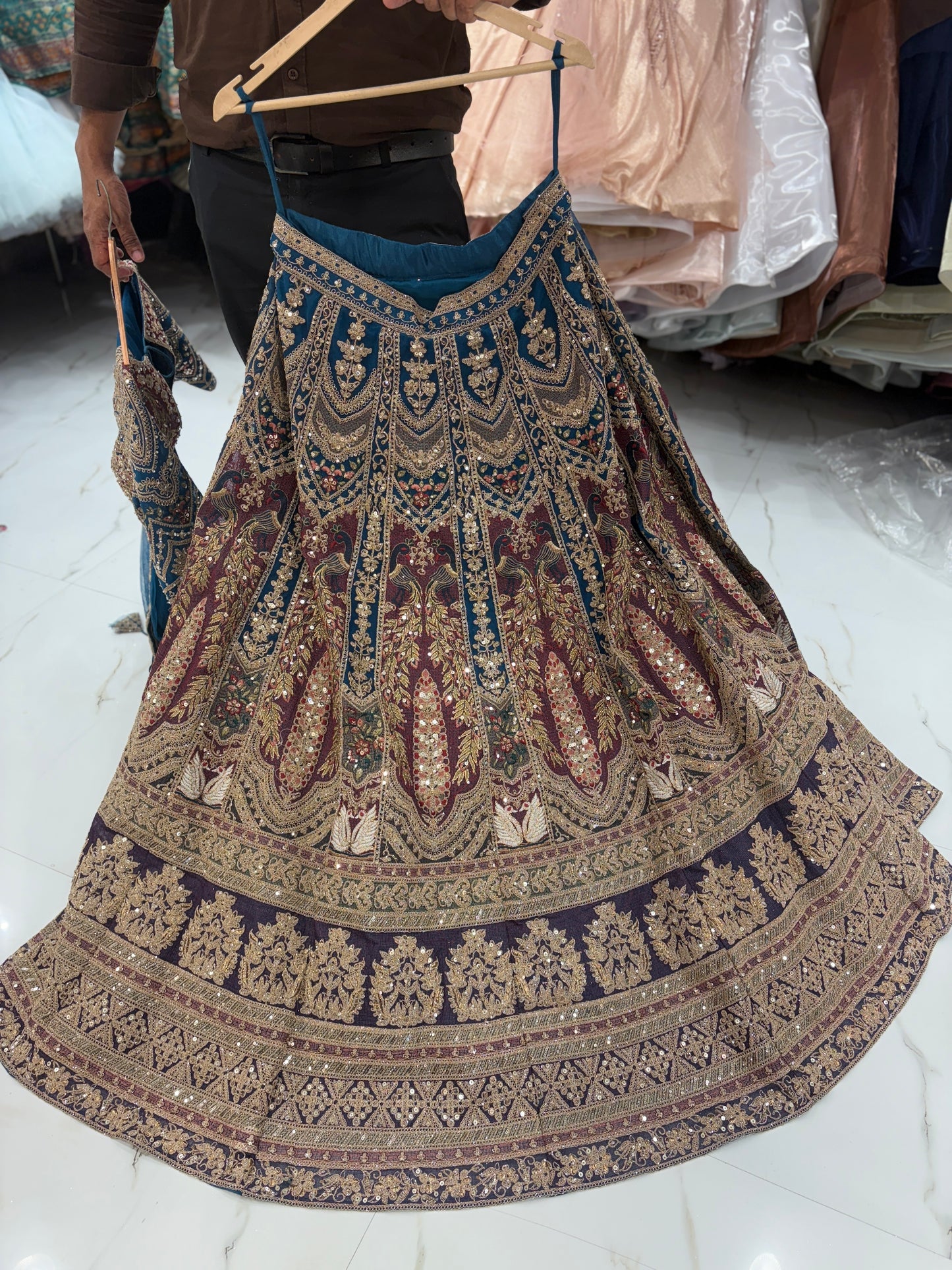 Something Different maroon peach Double Duptta Lehenga Happy Customer