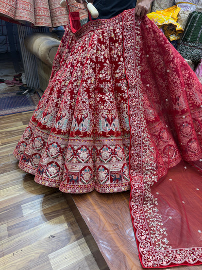 Red peacock Ball Bridal Lehenga