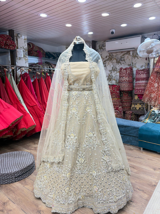 Beige Golden Lehenga