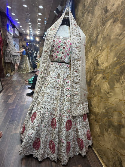 White Designer Heavy Lehenga