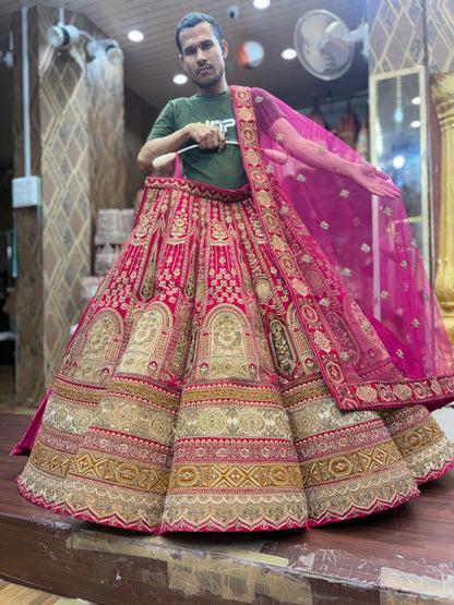 Engaging maroon ball bridal Lehenga