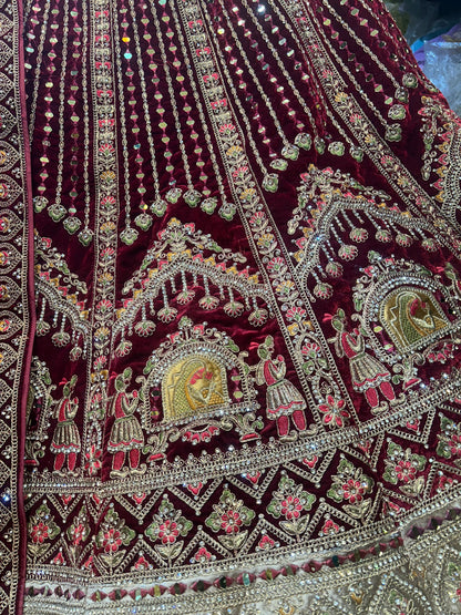 Fantastic maroon doli barat bridal lehenga
