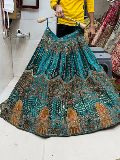Heavy Jhumka pink Lehenga