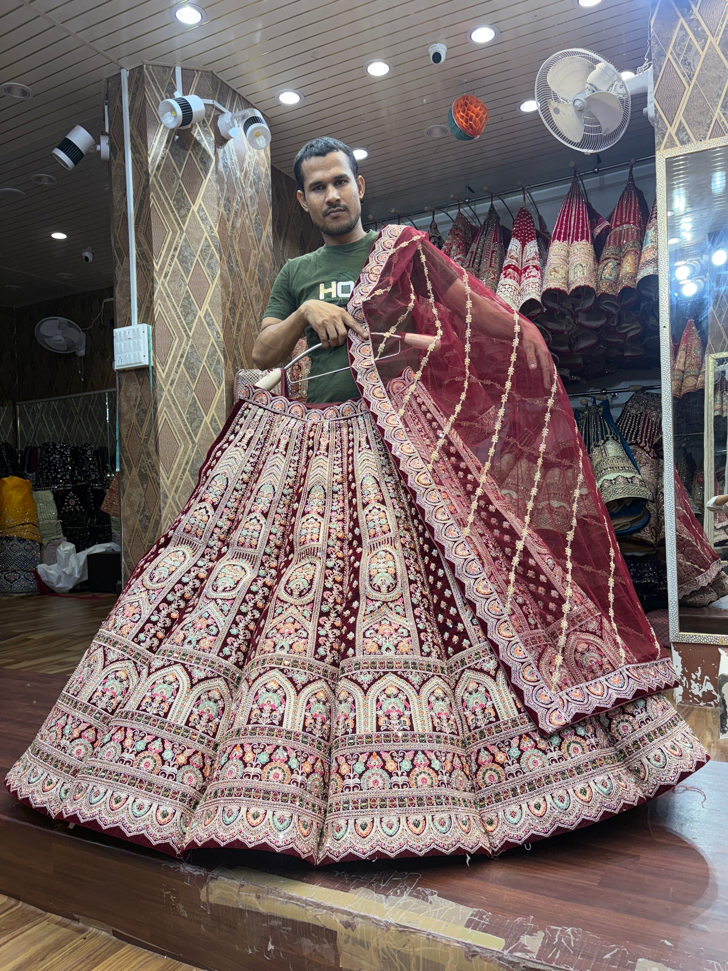 Majestic maroon ball bridal Lehenga