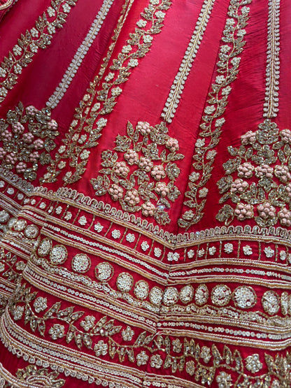 Fantastic rani pink Doli barat handwork bridal Lehenga