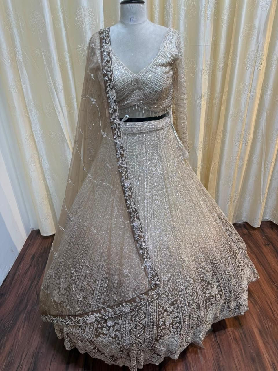 golden crop top Lehenga