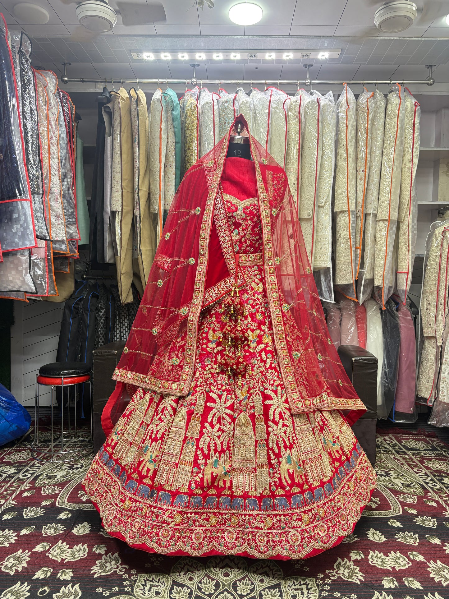 Eye catching red bridal Lehenga