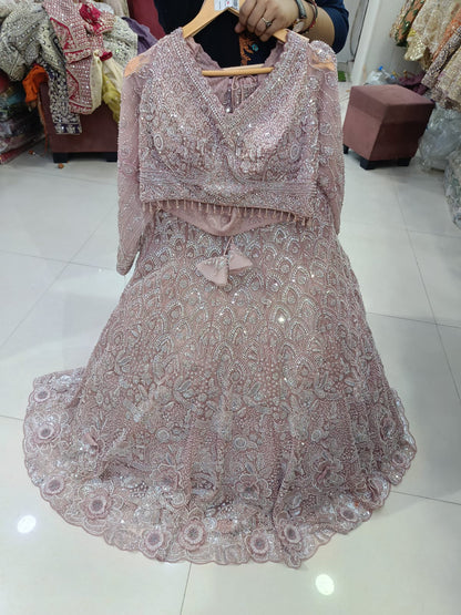 White Crop Top Lehenga