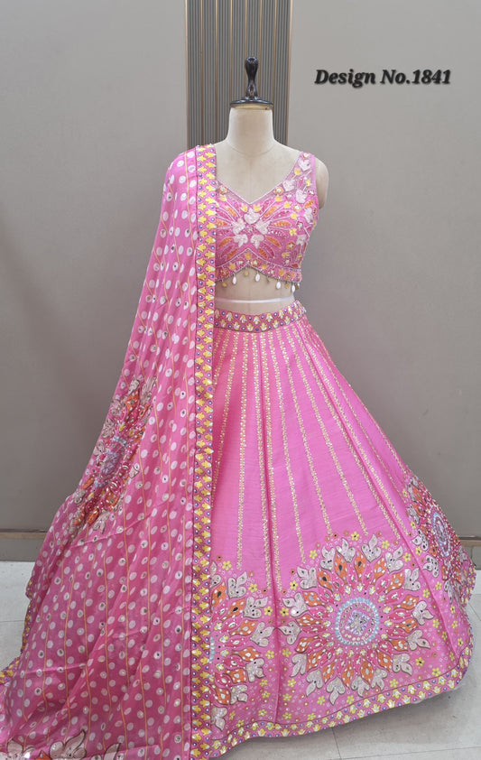 Pink PDP Crop Top Lehenga
