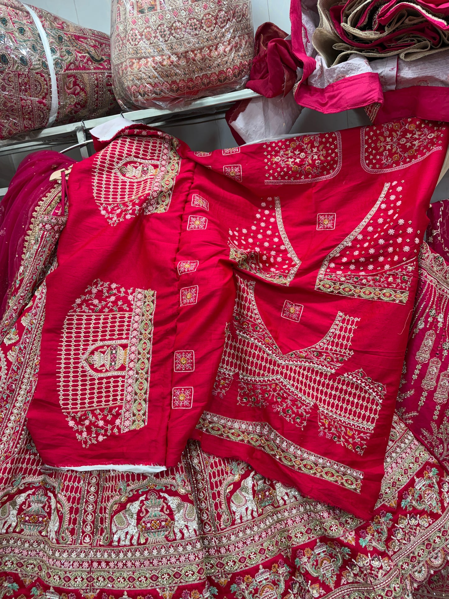 Rani pink Gajraj Bridal Lehenga