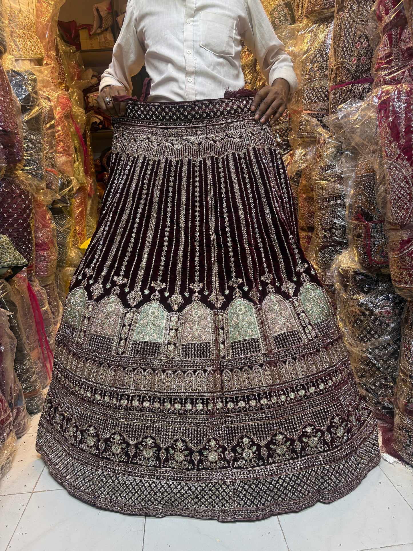 Gorgeous maroon bridal Lehenga