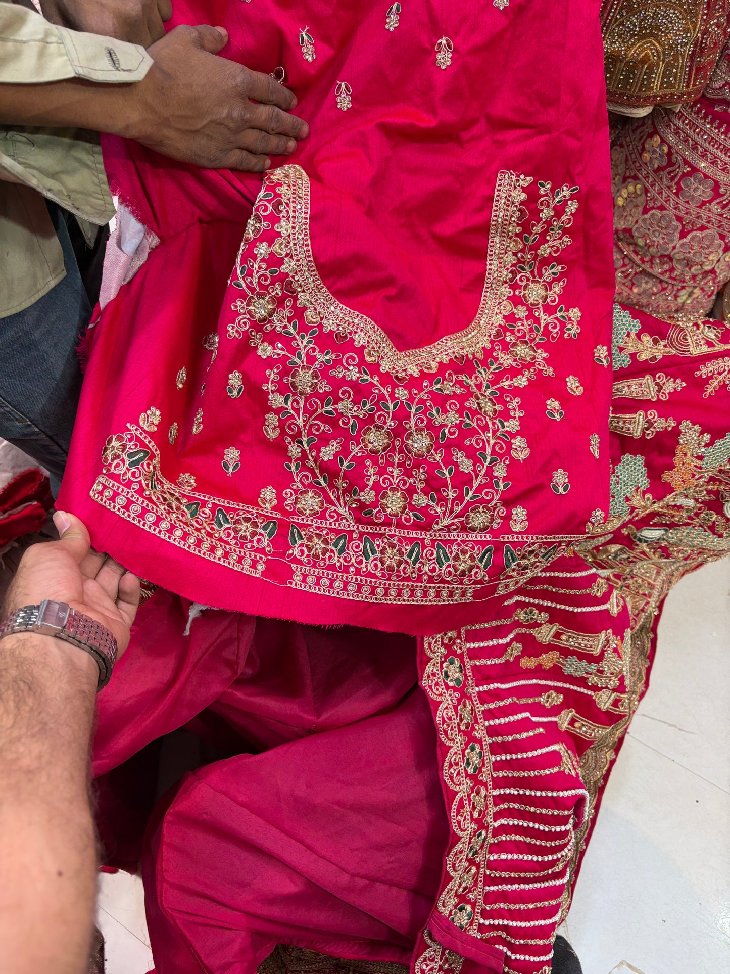 Rani Pink peacock bridal Lehenga