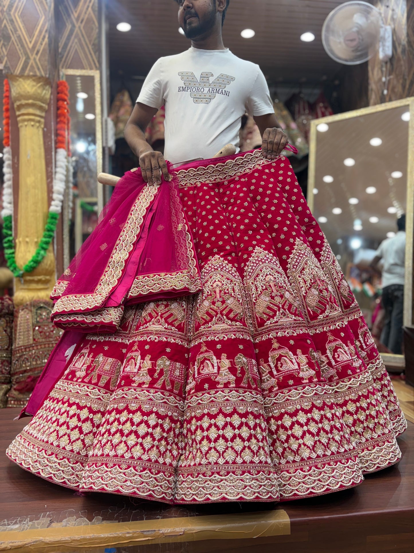 Designer Red Doli Barat Ball bridal Lehenga