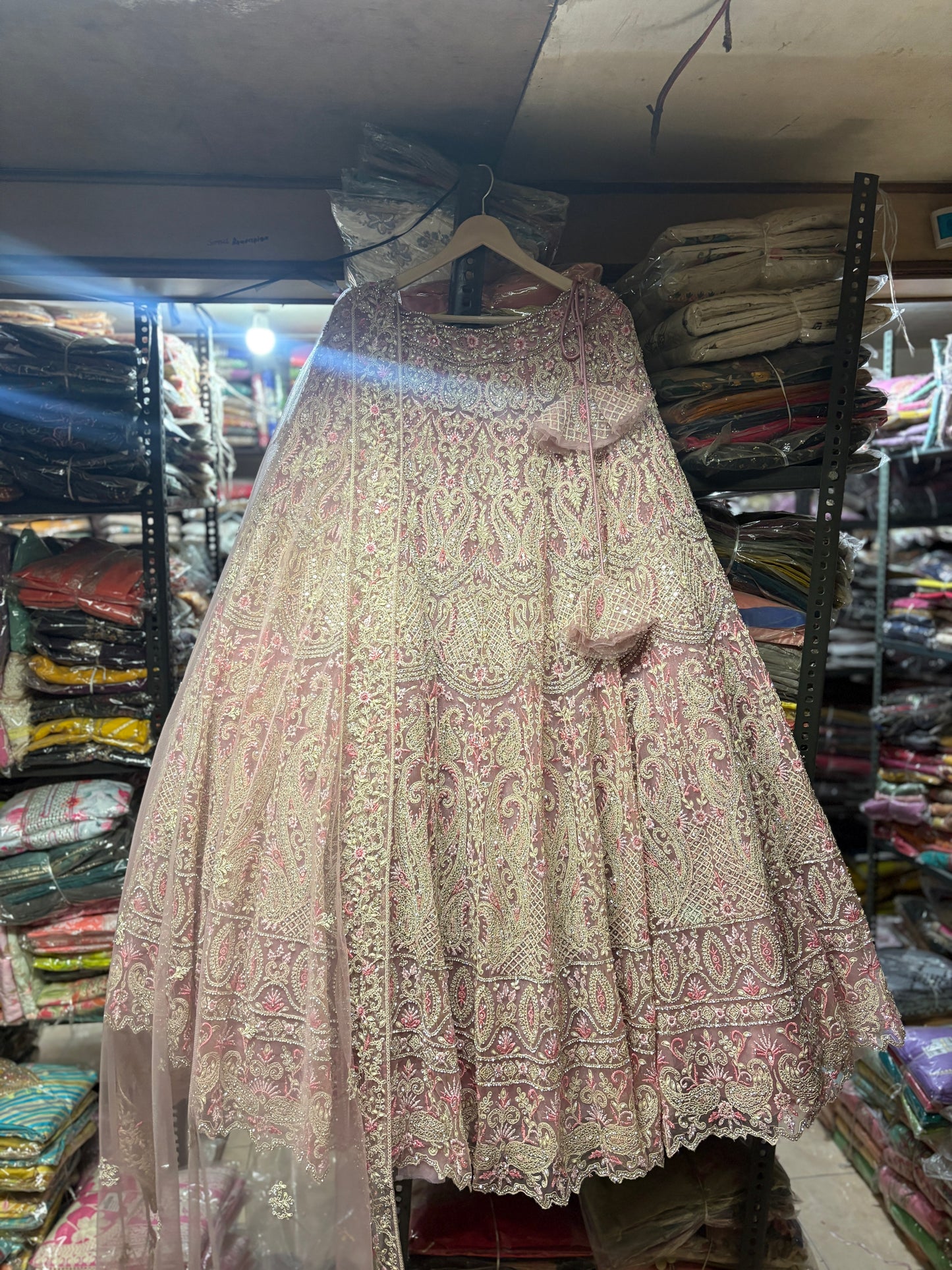 Charming pink crop top Lehenga