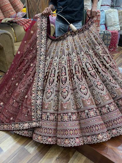 Maroon Ball Bridal Lehenga