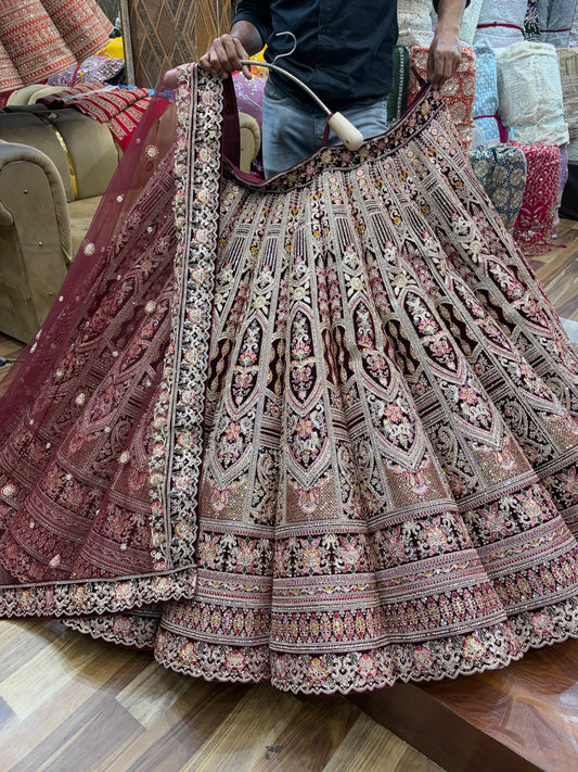 Maroon Ball Bridal Lehenga