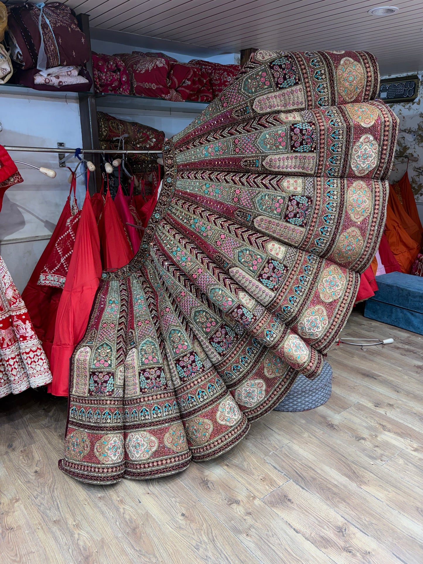 Maroon Ball Bridal Lehenga