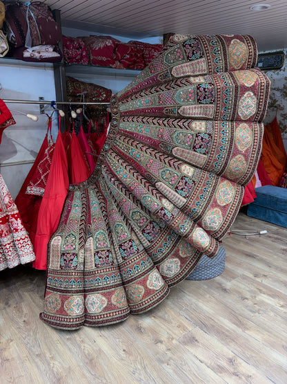 Maroon Ball Bridal Lehenga