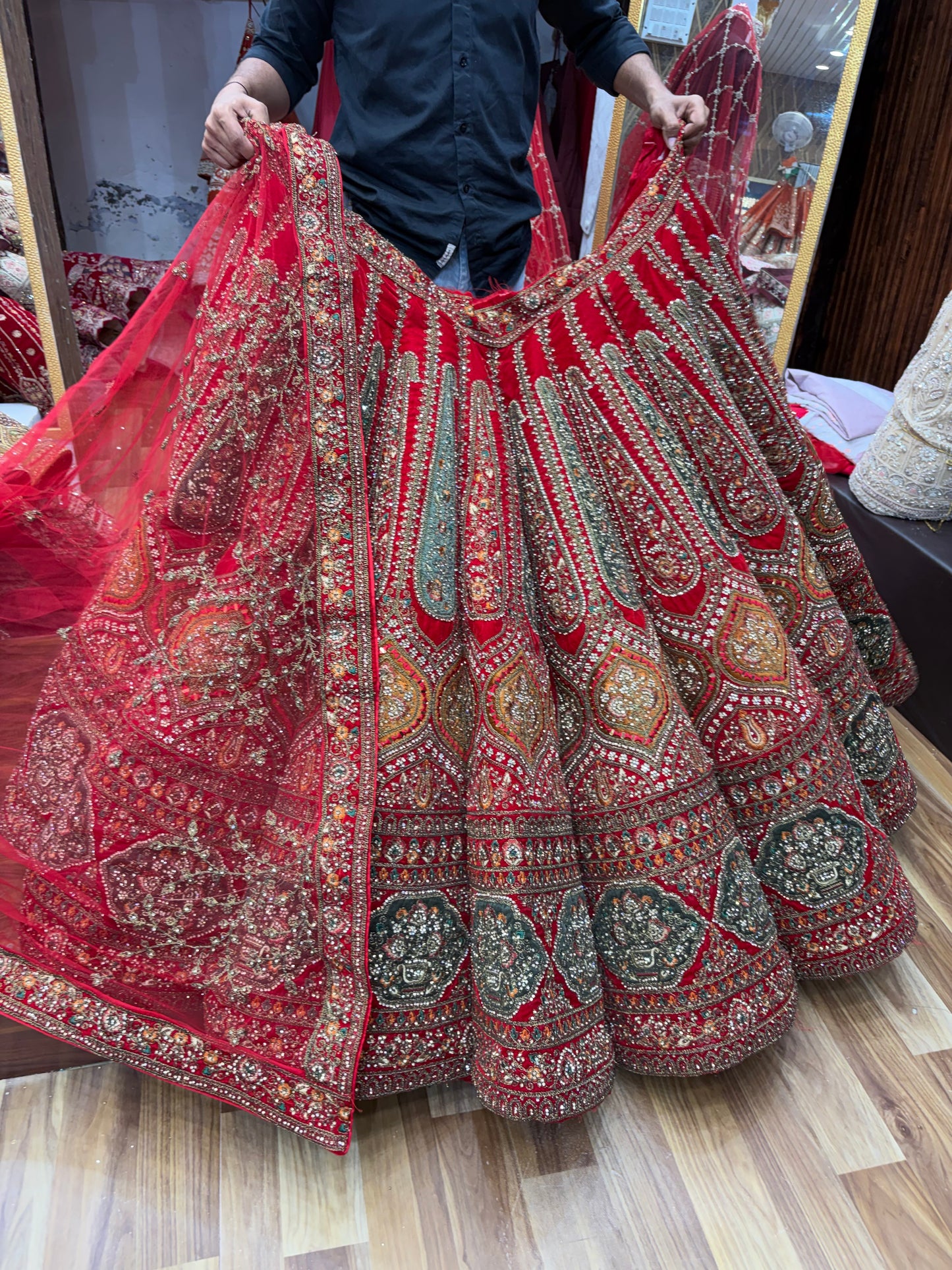 Red Ball Bridal Lehenga