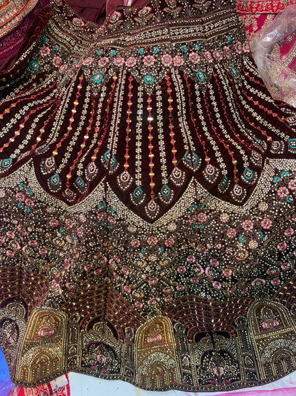 Khoobsurat Red Jhumka bridal Lehenga