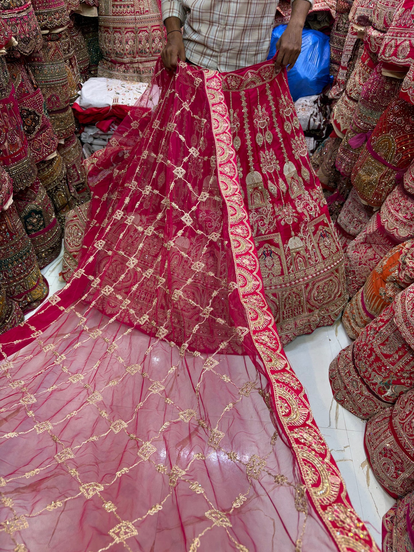 Rani pink Doli Barat Bridal Lehenga