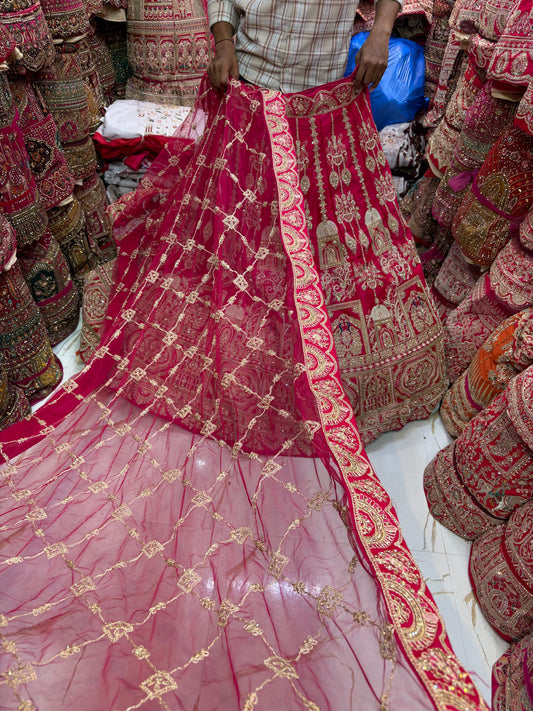 Rani pink Doli Barat Bridal Lehenga
