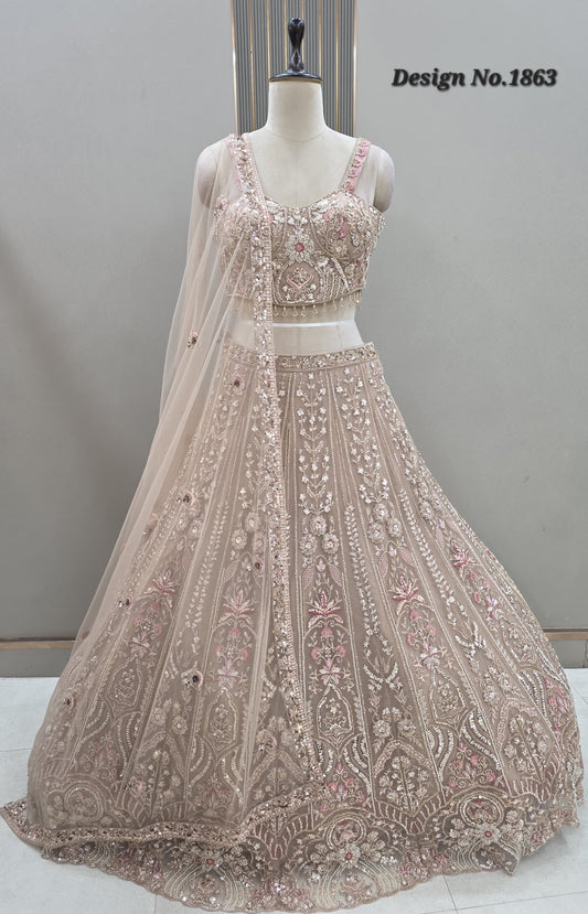 Pink baby pink  pdp crop top Lehenga