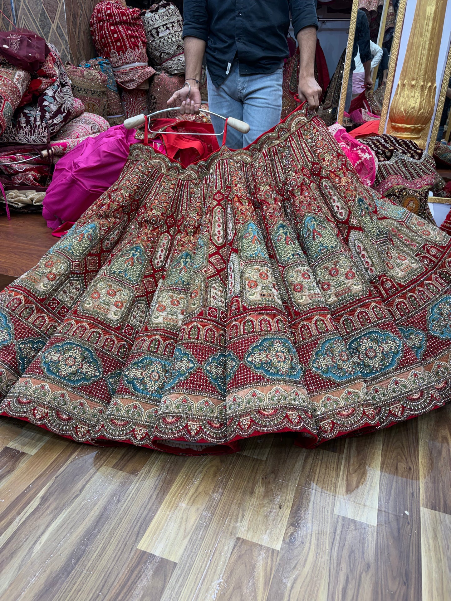 Maroon Ball Bridal Lehenga