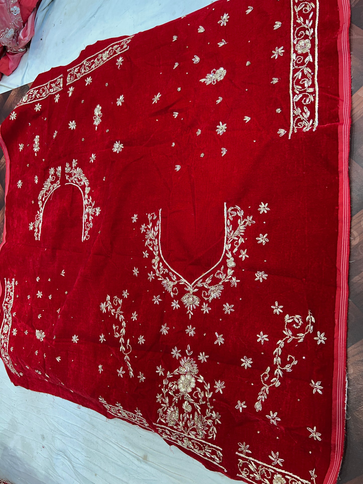 Eye catching maroon pure handwork zardozi dabka lehenga