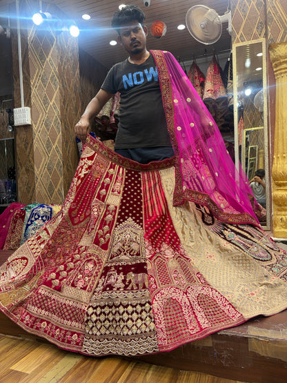 Attractive multicolour multikali Doli barat bridal Lehenga