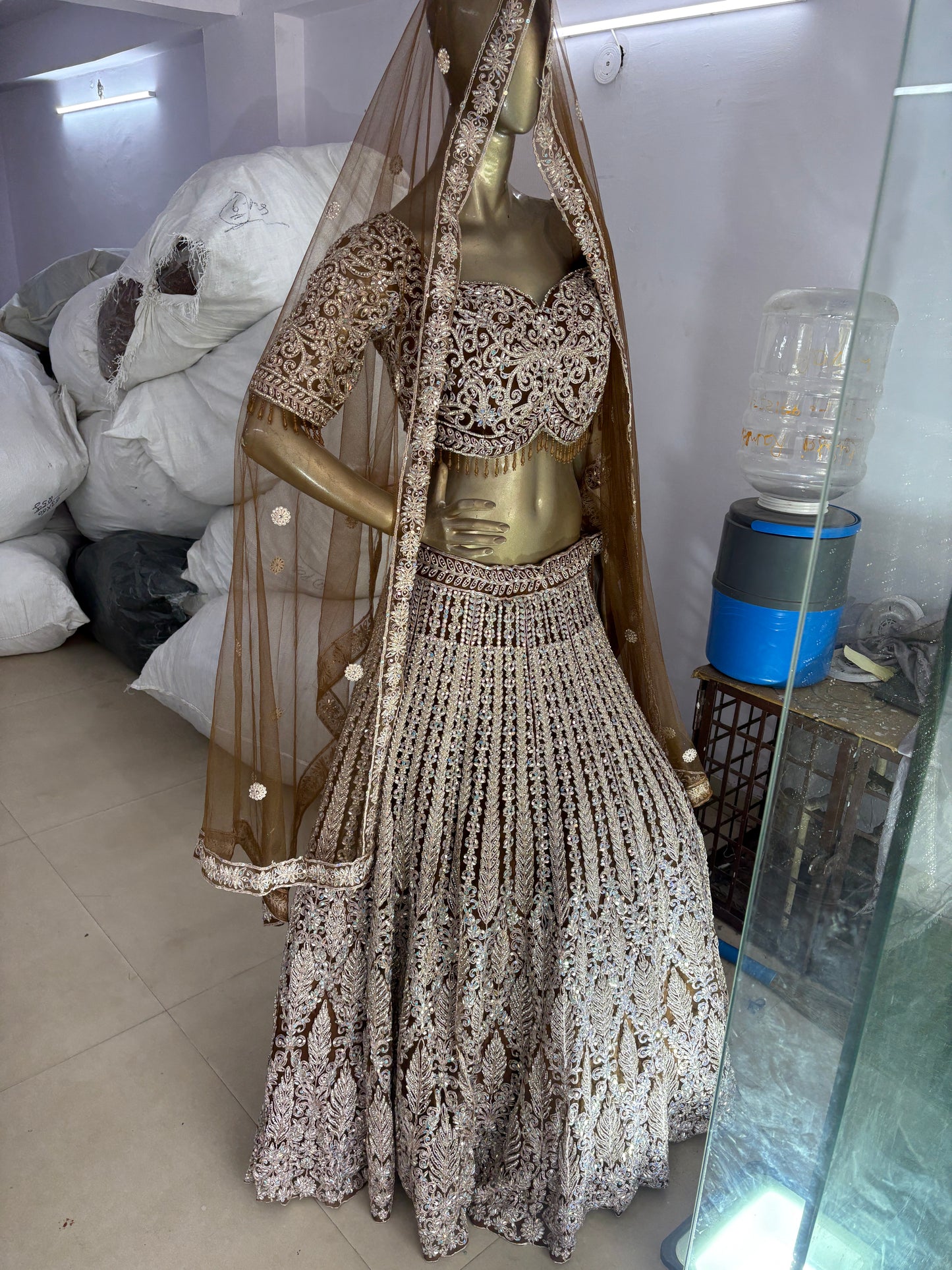 Charming mustard Crop Top Lehenga