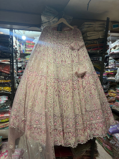 Charming pink crop top Lehenga