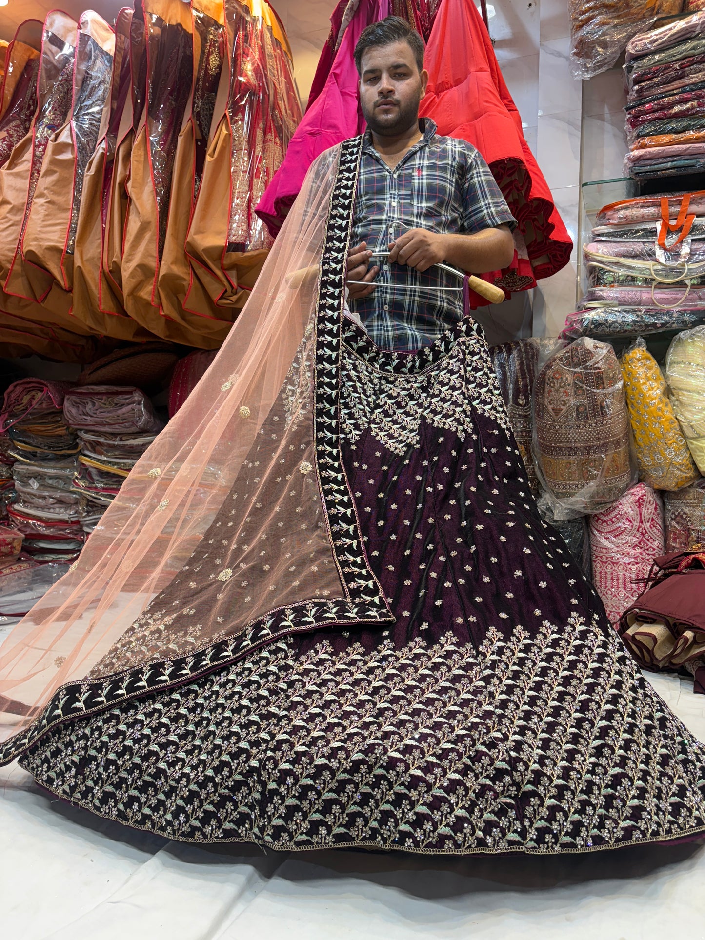 Eye catching maroon Lehenga