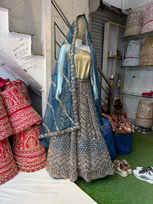 Sky Blue Designer Lehenga