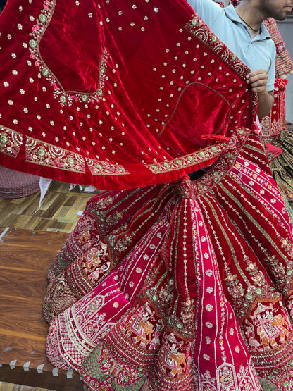 Multikali Heavy Ball Bridal Lehenga