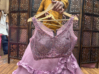 Tremendous Pink crop top Lehenga