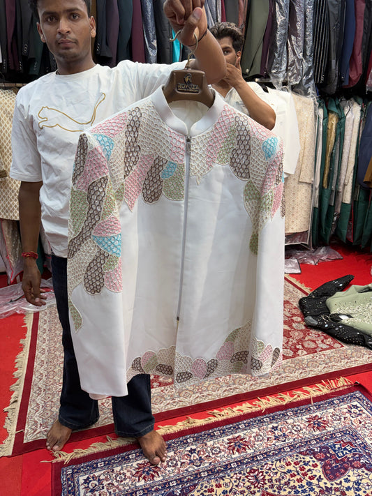 White Pink Mens Wear Indo Western Dress