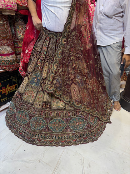 Awesome maroon bridal Lehenga