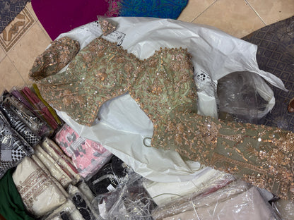 16 kali Engaging pista green crop top Lehenga