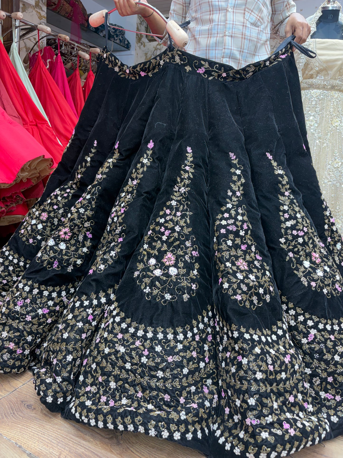 Heavy Black Ball Bridal Lehenga
