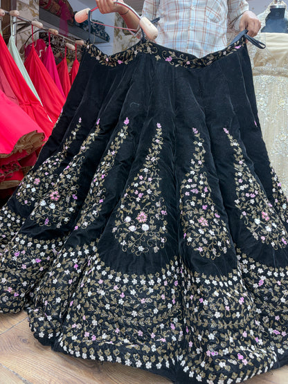 Heavy Black Ball Bridal Lehenga