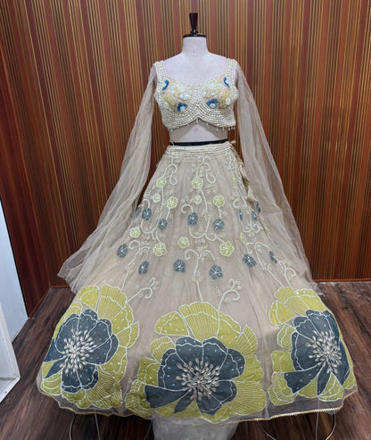 White pink crop top Lehenga