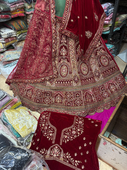 Lovely maroon bridal Lehenga