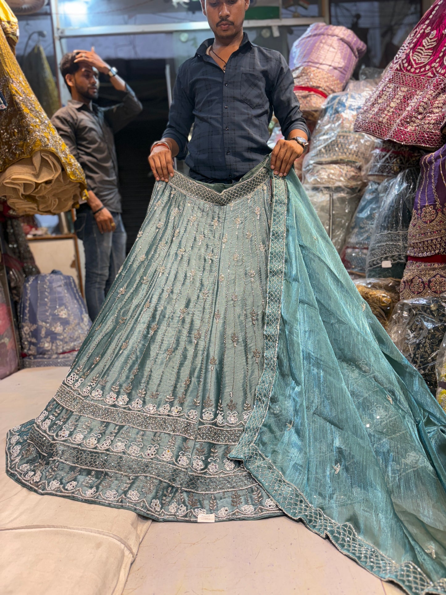 Designer sky blue Lehenga