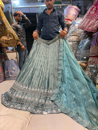 Designer sky blue Lehenga